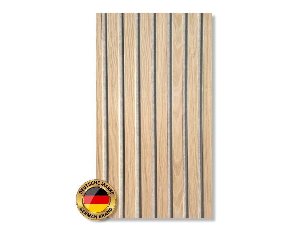 Akustikpaneele AURA Balance Oiled Oak 240x60cm | Wandpaneele Holzoptik Eiche geölt | Filz Beige | 1-seitig furniert | Acoustic Wall Panel | Schallschutz Wand | 1 Stück | 1,44 m²