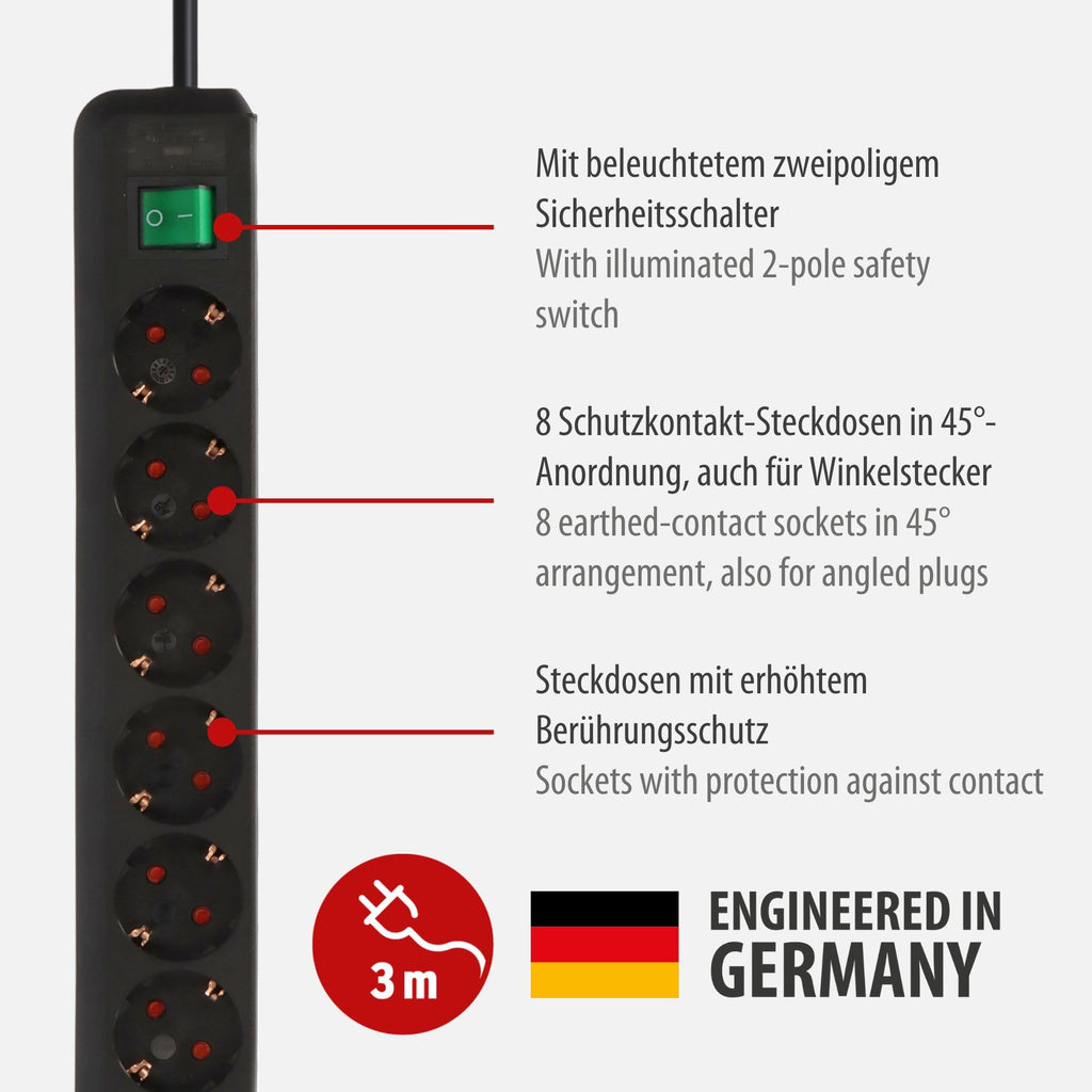 Brennenstuhl Eco-Line Steckdosenleiste 8-Fach
