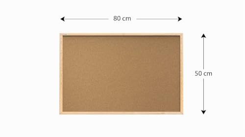 ALLboards Pinnwand mit Holz Rahmen 80x50cm Korktafel Korkwand Pinnwand Kork