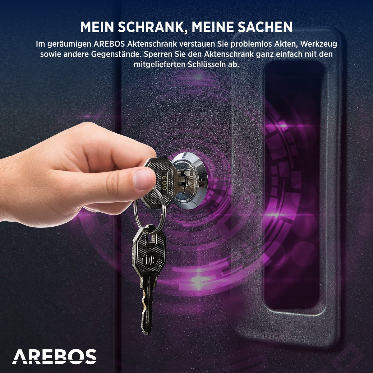 Arebos Aktenschrank | Büroschrank | Lagerschrank | Materialschrank