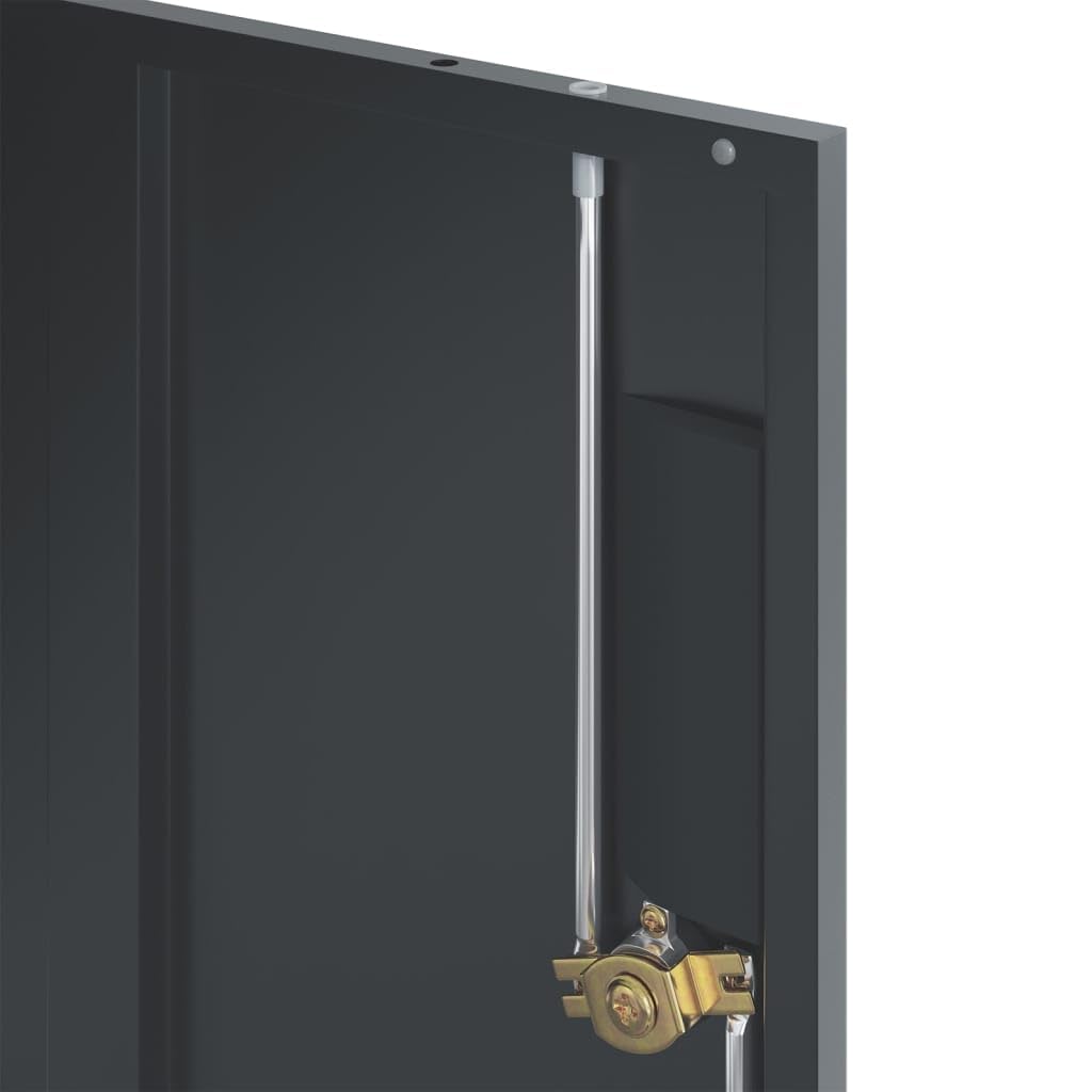 Aktenschrank Anthrazit aus pulverbeschichtetem Stahl 90x40x40 cm abschließbar mit 2 Schlüsseln Büroschrank für Dokumente Ordner und Hängeregister im Arbeitszimmer oder Homeoffice