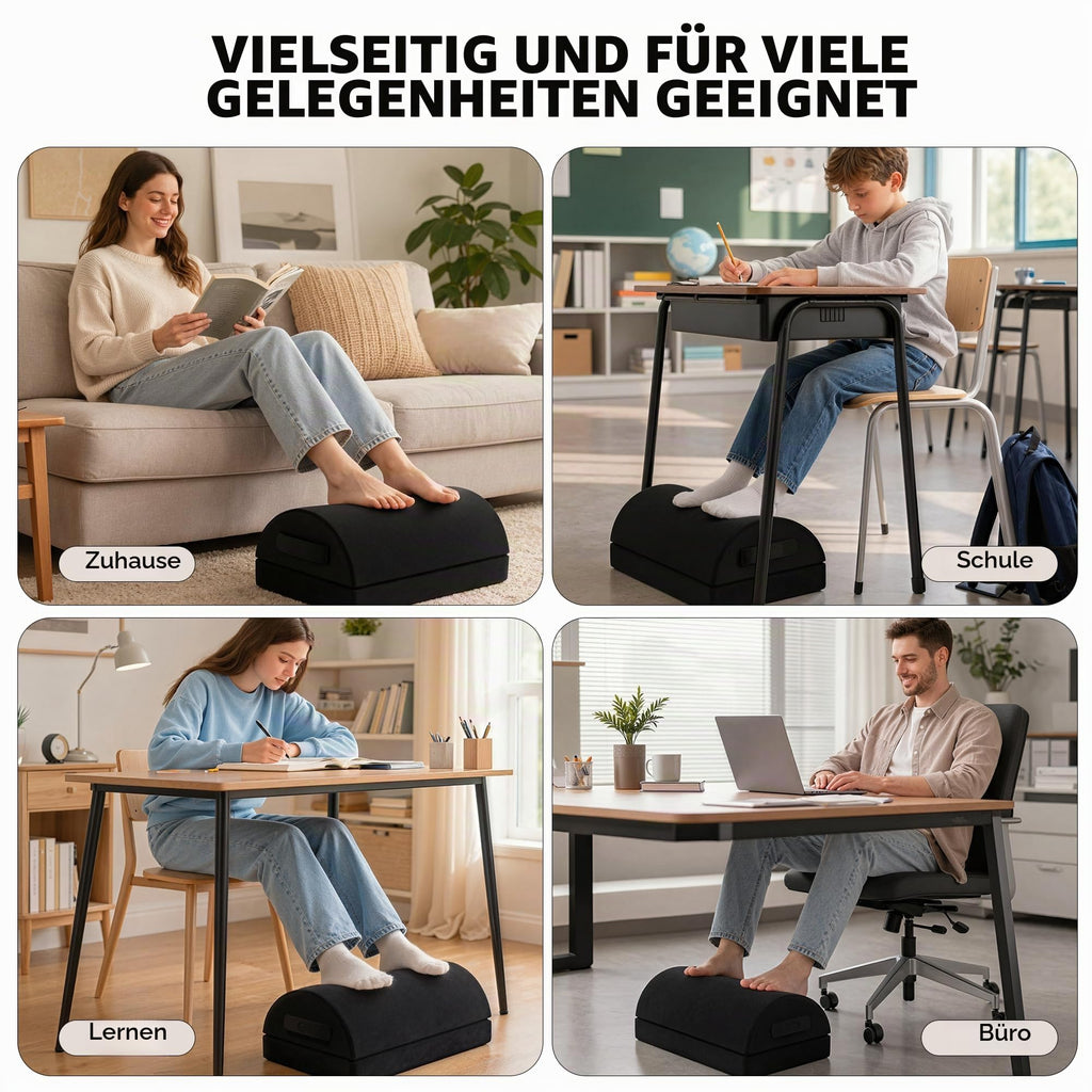 Fußstütze mit Memory-Schaum, Verstellbare Fußauflagen, Fußhocker