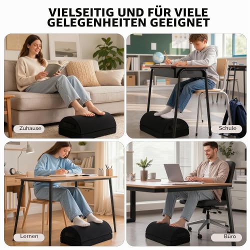 Fußstütze mit Memory-Schaum, Verstellbare Fußauflagen, Fußhocker