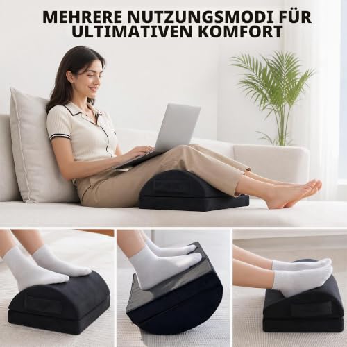 Fußstütze mit Memory-Schaum, Verstellbare Fußauflagen, Fußhocker