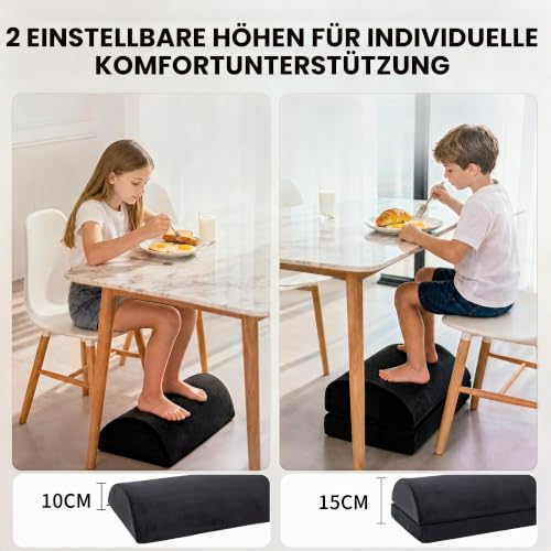 Fußstütze mit Memory-Schaum, Verstellbare Fußauflagen, Fußhocker