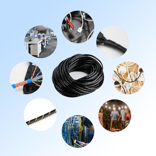 2 STK Spiral Kabelschlauch Schwarz, Universal Kabel Spiralschlauch