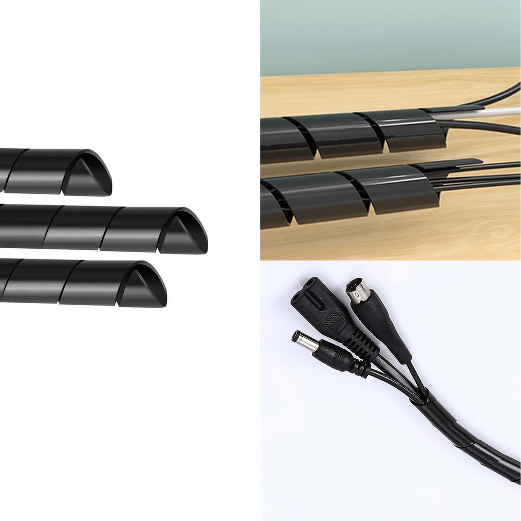 2 STK Spiral Kabelschlauch Schwarz, Universal Kabel Spiralschlauch