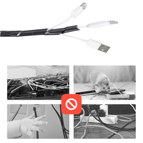 2 STK Spiral Kabelschlauch Schwarz, Universal Kabel Spiralschlauch