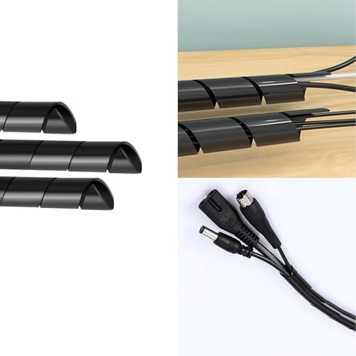 2 STK Spiral Kabelschlauch Schwarz, Universal Kabel Spiralschlauch