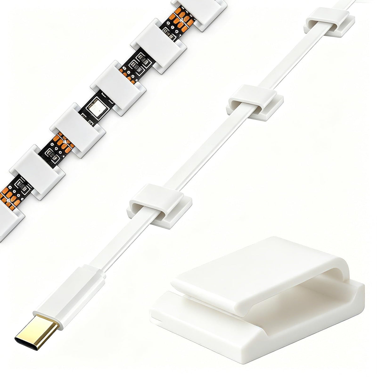 KLJ Kabelhalter selbstklebend Kabelclips Led Streifen Halterung 50 Stück