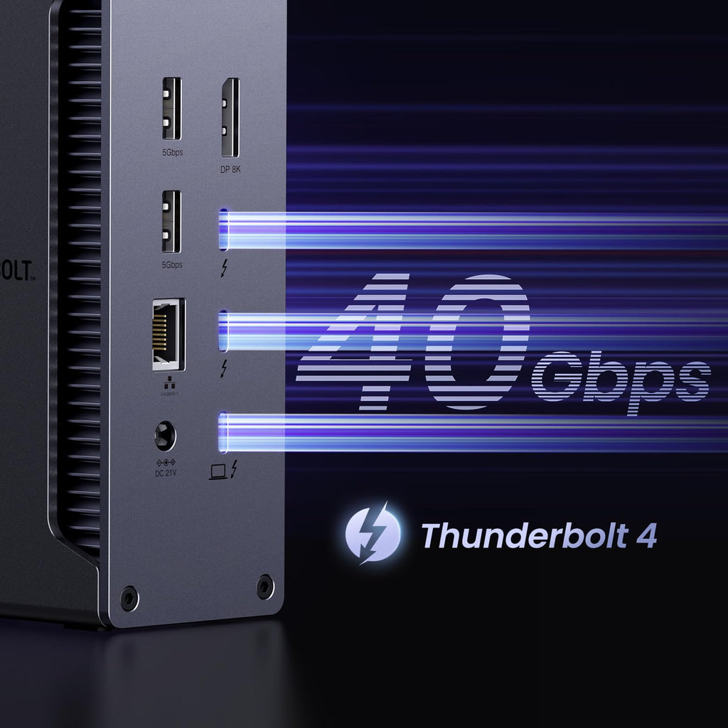 UGREEN Thunderbolt 4 Dock, 90W Aufladen, 40Gbps TBT4 Docking Station