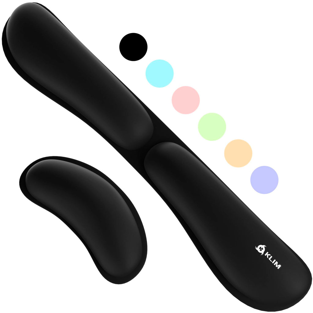 KLIM Wrist Rest - Handballenauflage Set für Tastatur und Maus - Gel Memory Foam - Ergonomische Handauflage für Tastatur und Mauspad - für Gaming und Büro - Schmerzfreie Handgelenke - Schwarz