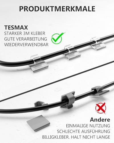 Kabelhalter Selbstklebende Stärkere Klebstärke 50 Stück,Transparent