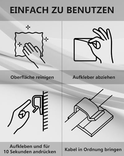 Kabelhalter Selbstklebende Stärkere Klebstärke 50 Stück,Transparent