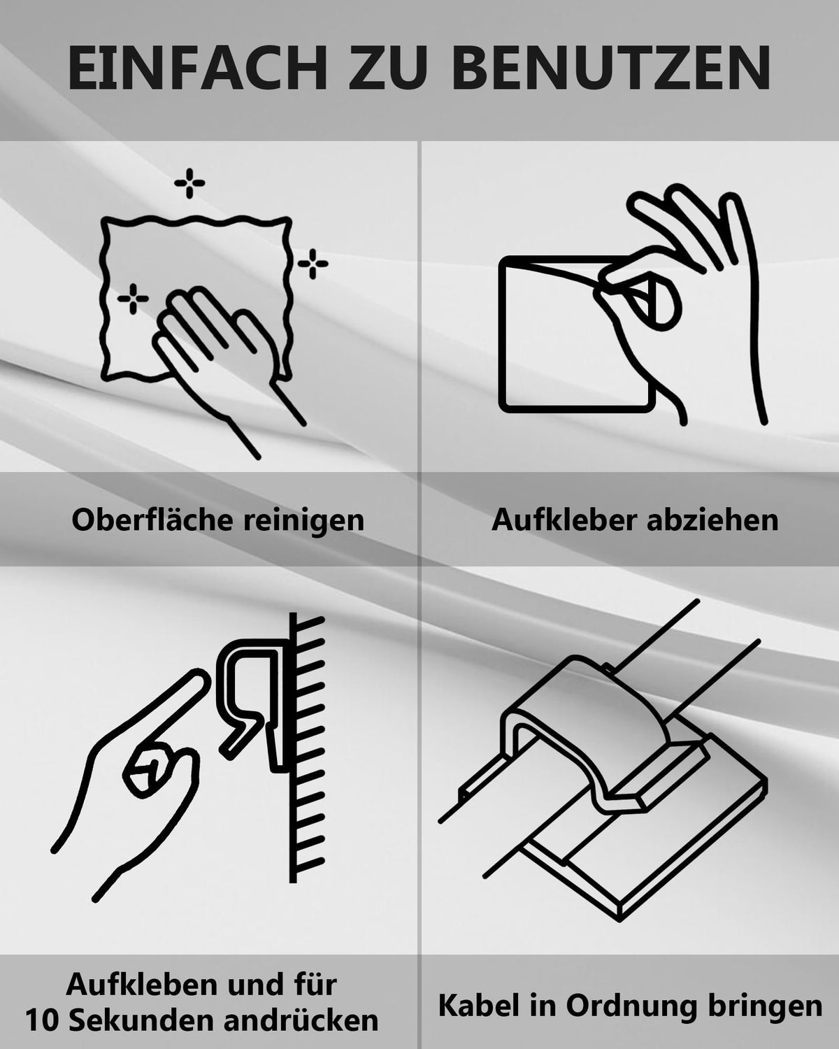 Kabelhalter Selbstklebende Stärkere Klebstärke 50 Stück,Transparent