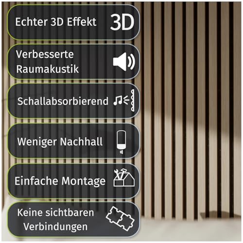 HORI Akustik-Wandpaneele in Holzoptik Schallabsorbierende Wandverkleidung für Wanddeko Akustikpaneele für Lärmminderung und Raumakustik in verschiedenen Ausführungen