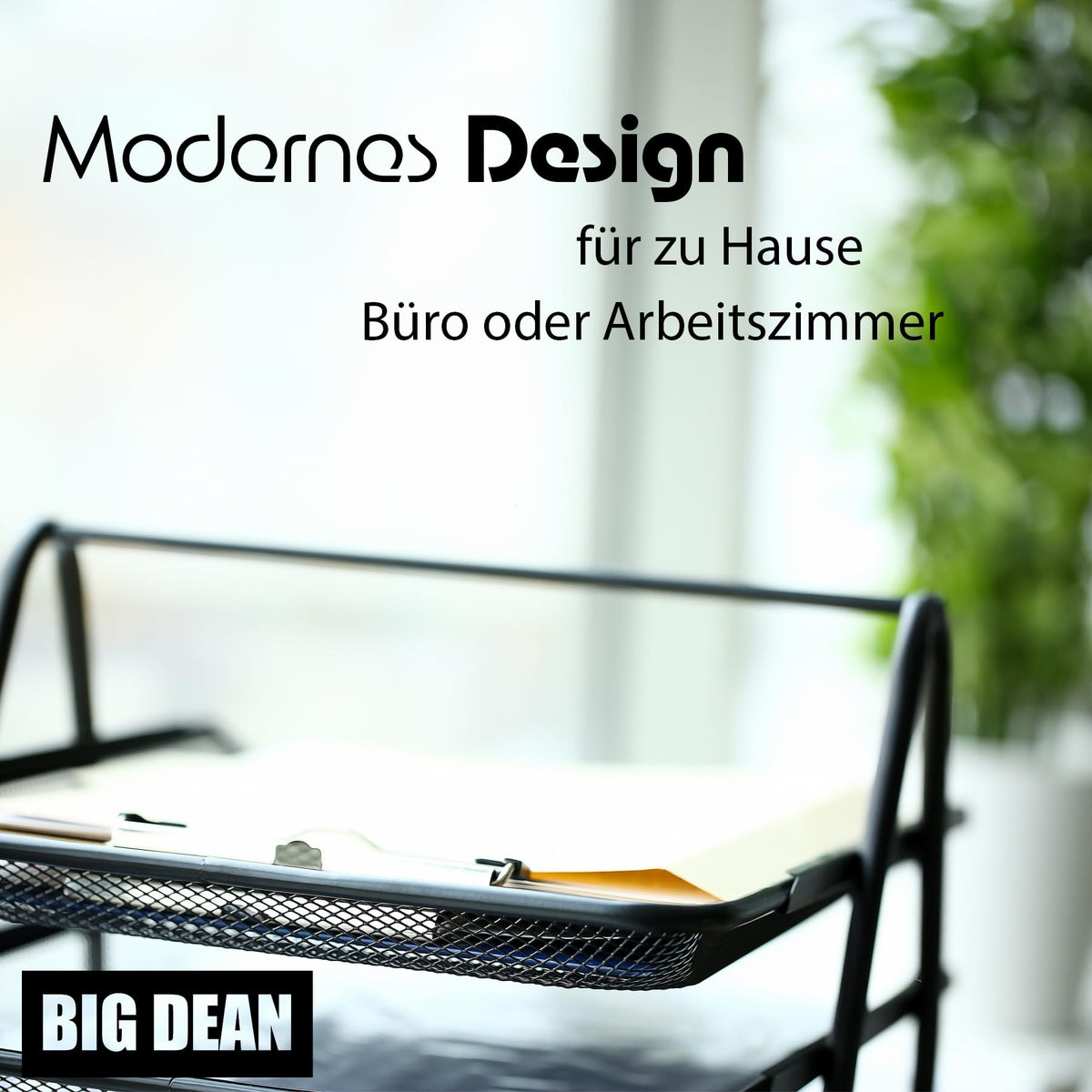 BigDean Briefablage Dokumentenablage A4 ausziehbar schwarz Metall Ablage