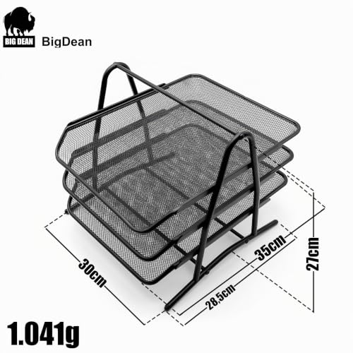 BigDean Briefablage Dokumentenablage A4 ausziehbar schwarz Metall Ablage