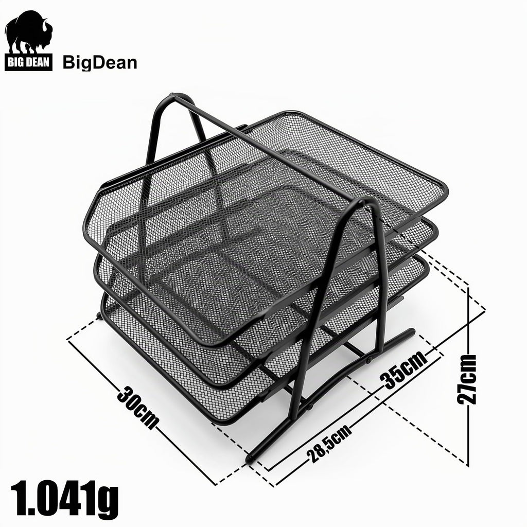 BigDean Briefablage Dokumentenablage A4 ausziehbar schwarz Metall Ablage