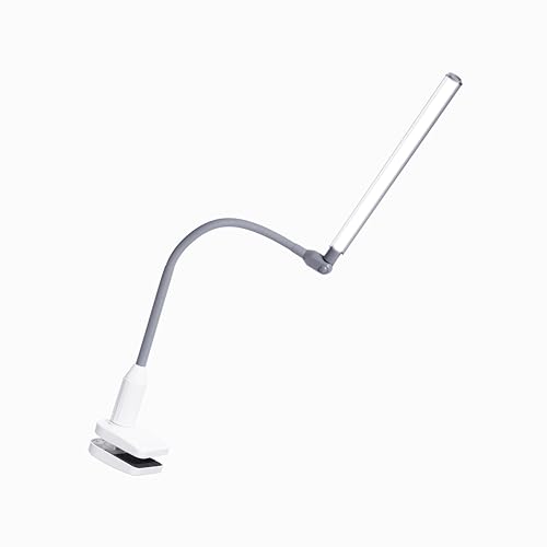 Daylight UnoPro™ Klemmlampe – LED-Klemmleuchte, 95+ CRI, 6000K, 1150 Lux, 4 Helligkeitsstufen, Blendschutzschirm, Flexibler Arm, Robuste Klemme für Lesen, Basteln & Homeoffice, Weiß
