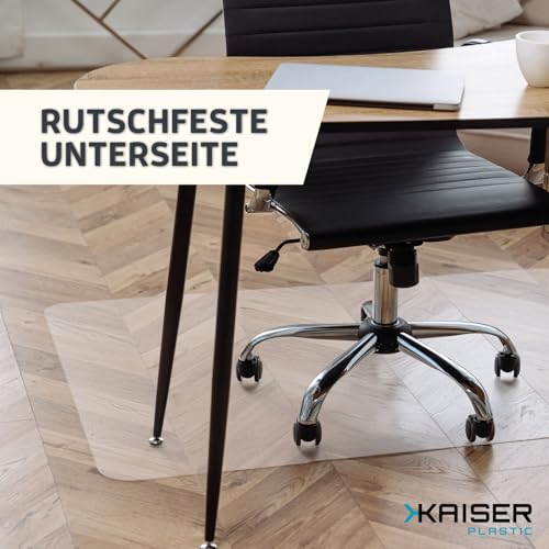 KAISER plastic® Bodenschutzmatte transparent 90 x 120 cm für Hartboden - Schreibtischunterlage durchsichtig - Schreibtischstuhlunterlage rutschfest - Schutzmatte Bürostuhl - Stuhlunterlage