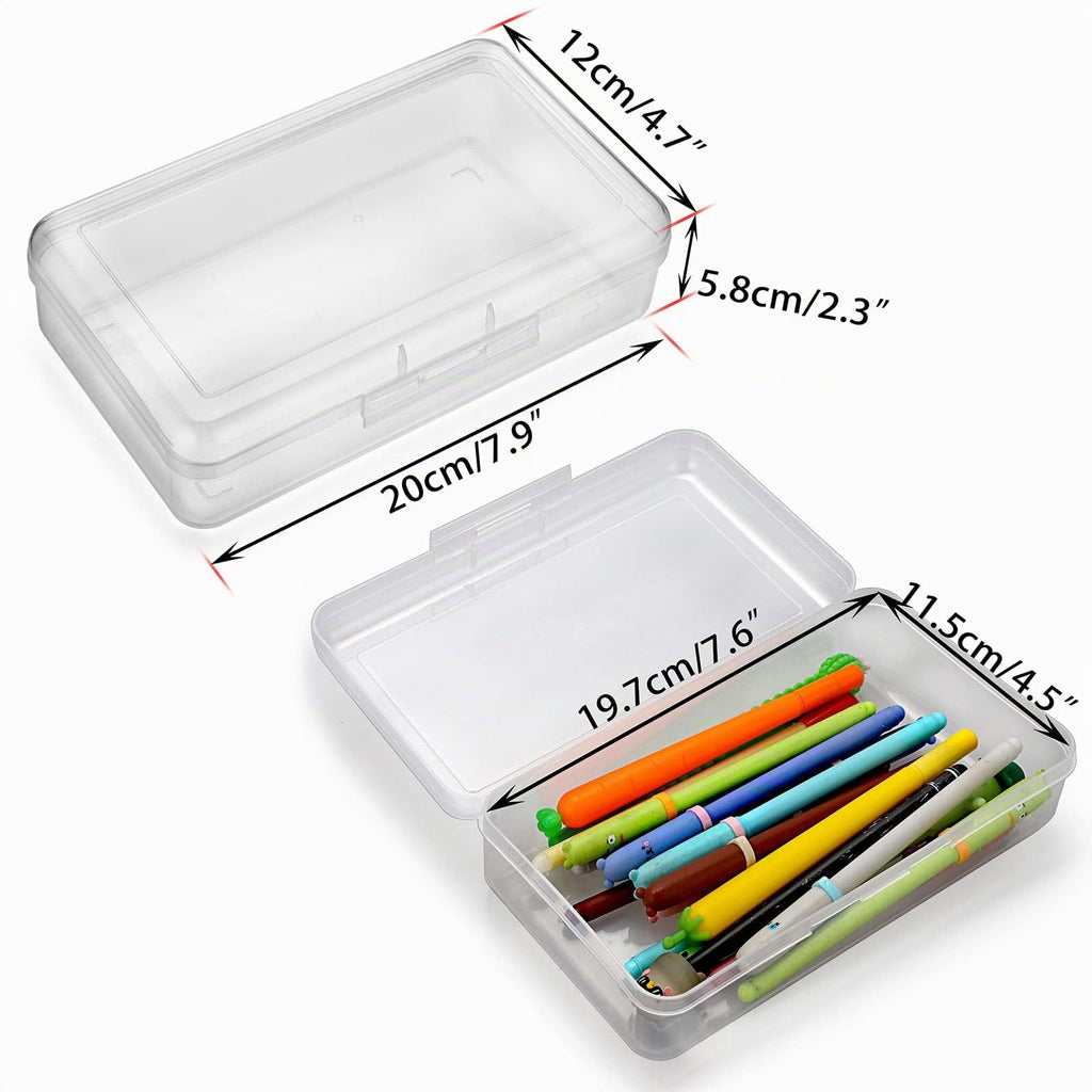 BSTKEY 5 Pack Plastik Bleistift Box Halter Bleistift Case, Home Office Utility Storage Box Cubby Bin Organizer Case für Schreibwaren, klar
