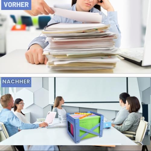 A4 Hängemappen, 25 Stück Polypropylen Hängemappen mit Reitern, Karteneinsätzen und löschbaren Stift, A4 Hängeregister Mappen Aufbewahrung Aktenordner für Schule Zuhause Arbeit Büro Organisation
