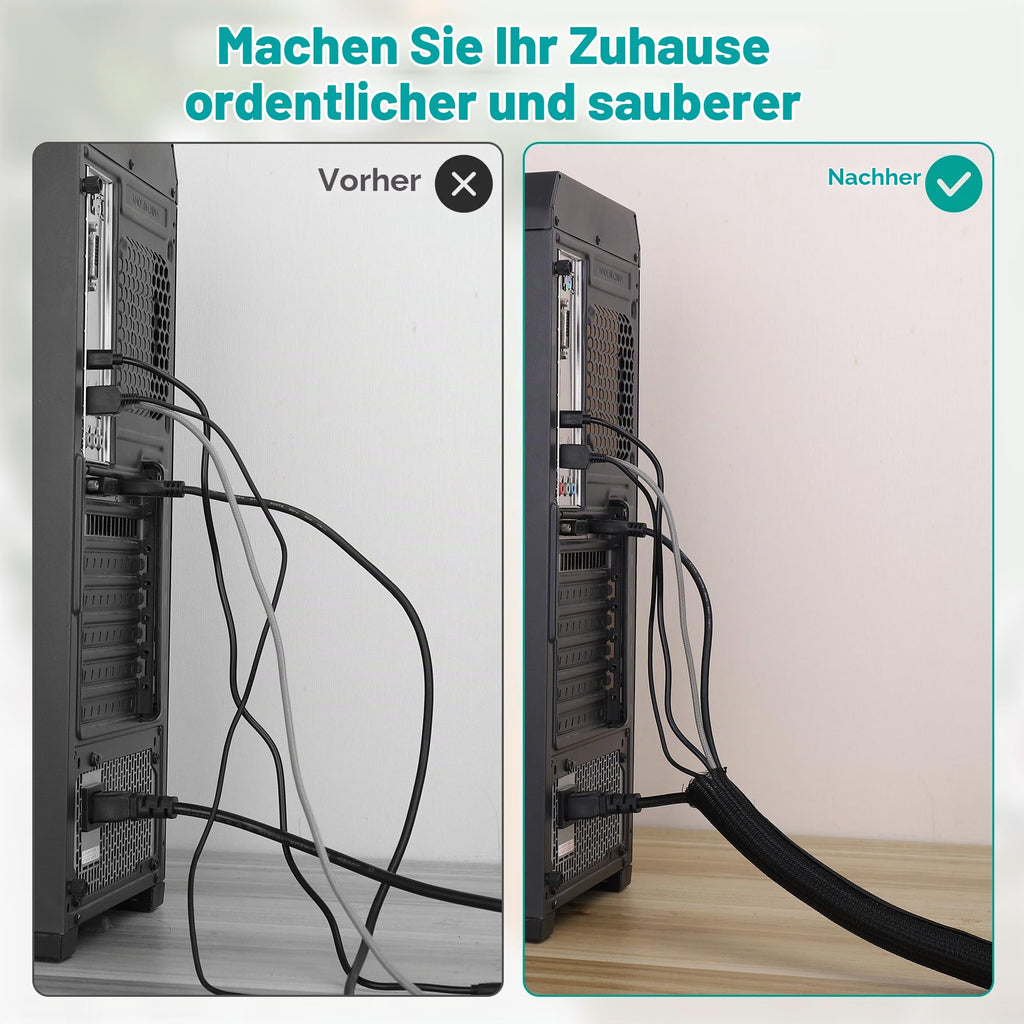3m Kabelschlauch, ID 25MM-30 Kabelschlauch Selbstschließend Kabel Sleeve,