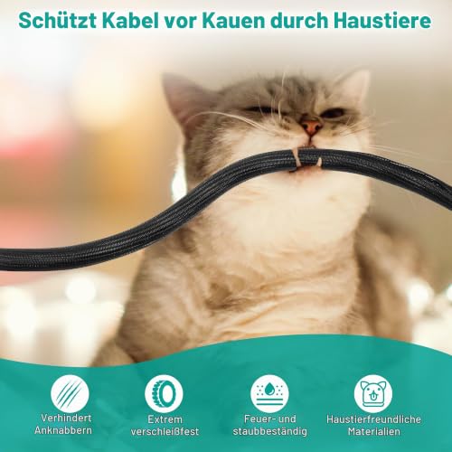 3m Kabelschlauch, ID 25MM-30 Kabelschlauch Selbstschließend Kabel Sleeve,