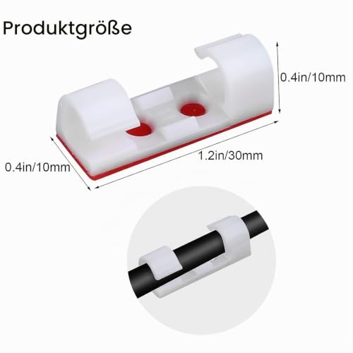 60 Stück Selbstklebende Kabelhalter Kabelclips, Kabelklemmen