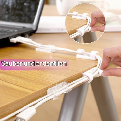 60 Stück Selbstklebende Kabelhalter Kabelclips, Kabelklemmen