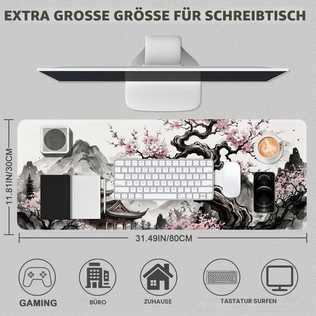 Rcege XL Gaming Mauspad mit Rutschfester Gummibasis Wasserdicht