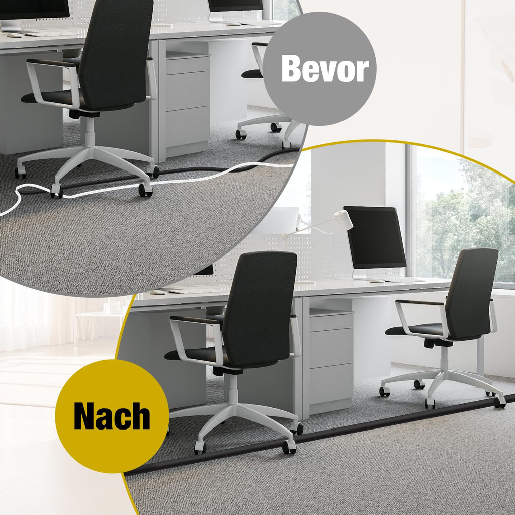 Kabelkanal Boden Kabelbrücke Boden kabelkanal flach für Netzkabel, Leicht zu Schneiden für Haus, Büro, Schule, Konzerte