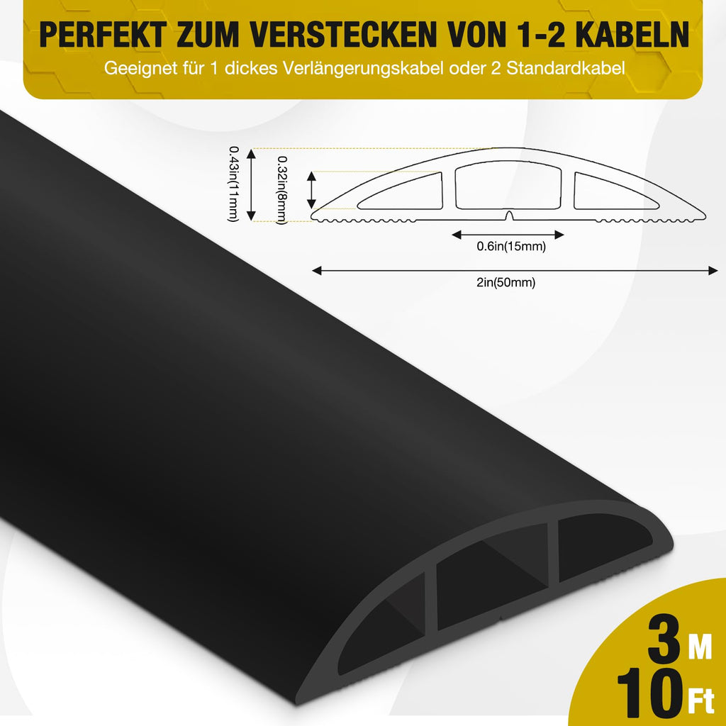 Kabelkanal Boden Kabelbrücke Boden kabelkanal flach für Netzkabel, Leicht zu Schneiden für Haus, Büro, Schule, Konzerte