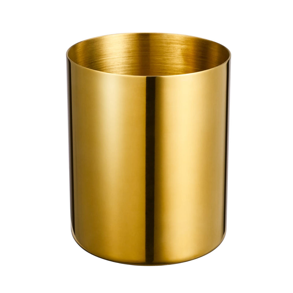 Goldener 304 Edelstahl-Stifthalter und Stiftebecher, Metall-Schreibtisch-Caddy & Schreibtisch-Organizer, Spiegel-Finish und Vakuumbeschichtung