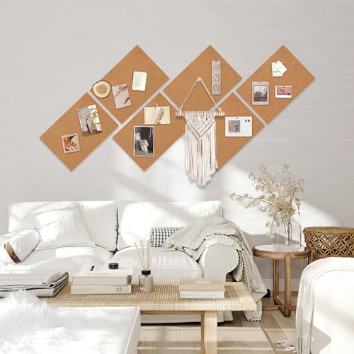 Korkplatte Selbstklebend, 6 Stück 30x21cm Korkplatten für die Wand,1mm Dick