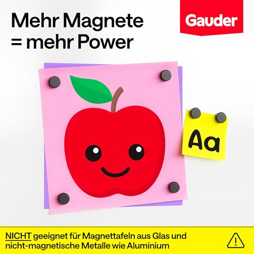 GAUDER Magnete für Magnettafel, Whiteboard & Kühlschrank (100 Stück 12x5mm)
