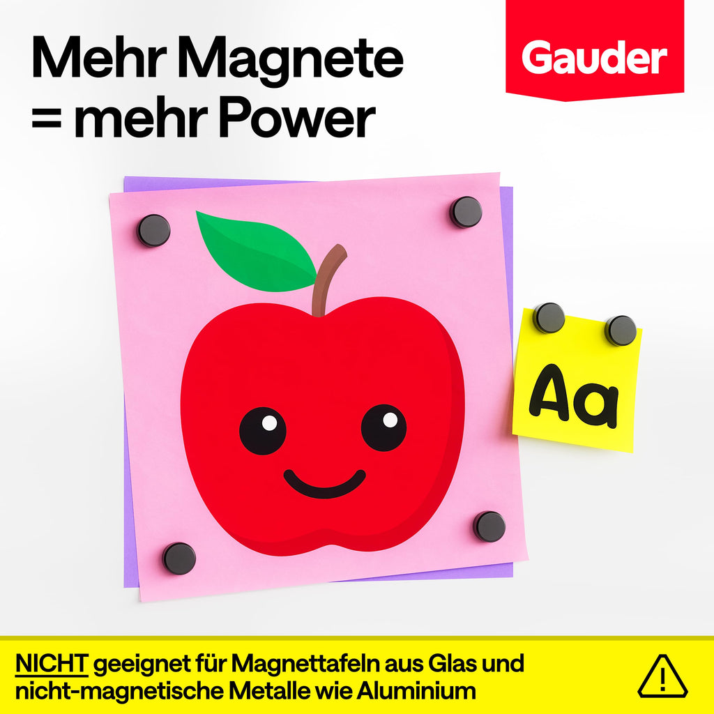 GAUDER Magnete für Magnettafel, Whiteboard & Kühlschrank (100 Stück 12x5mm)