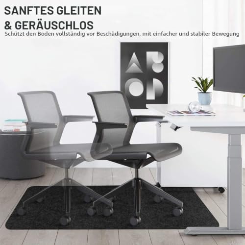 Bürostuhl Unterlage Schreibtischstuhl, 140X90cm Bodenschutzmatte Bürostuhl Teppich Unterlage, Kratzfest Bodenmatte Stuhlunterlage, Schreibtischstuhl Unterlage für Parkett und Hartböden