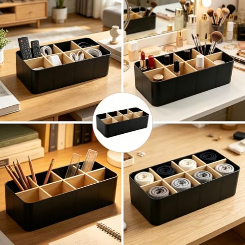 Schreibtisch Organizer mit 8 Fächern, Schwarz
