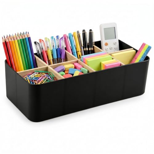 Schreibtisch Organizer mit 8 Fächern, Schwarz