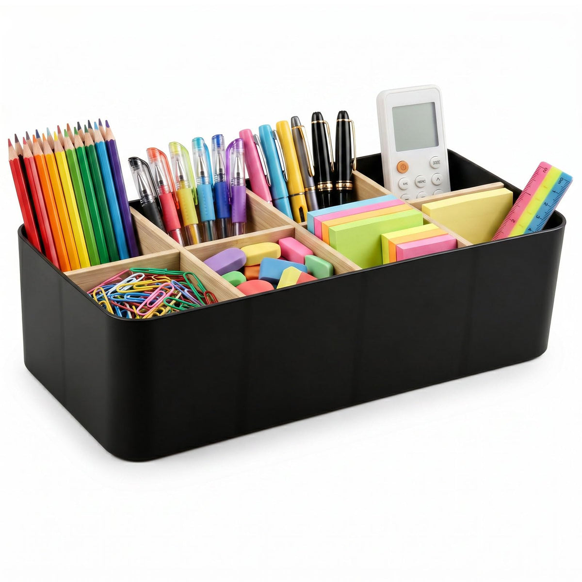 Schreibtisch Organizer mit 8 Fächern, Schwarz