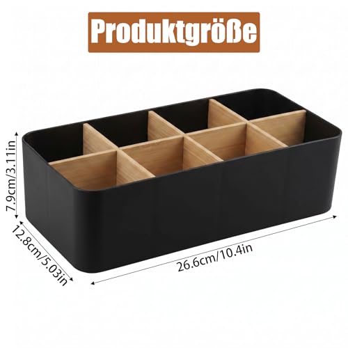 Schreibtisch Organizer mit 8 Fächern, Schwarz