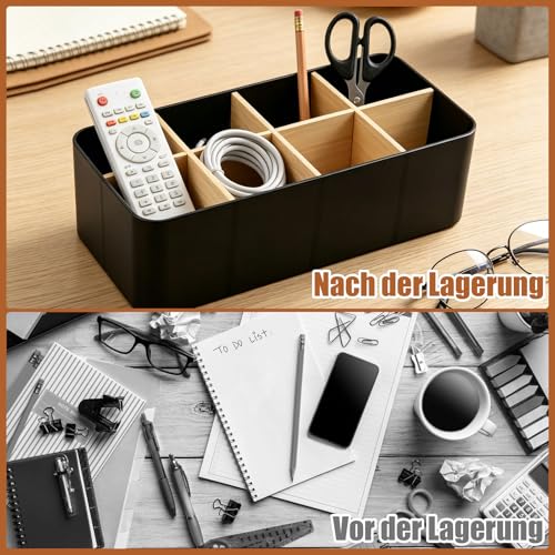Schreibtisch Organizer mit 8 Fächern, Schwarz