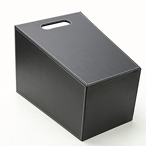 KINGFOM™ Klassisch Leder Papierkorb für Büro/Badezimmer/küche/Schlafzimmer (Platz-Schwarz)