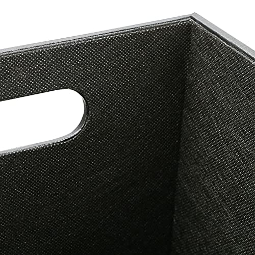 KINGFOM™ Klassisch Leder Papierkorb für Büro/Badezimmer/küche/Schlafzimmer (Platz-Schwarz)