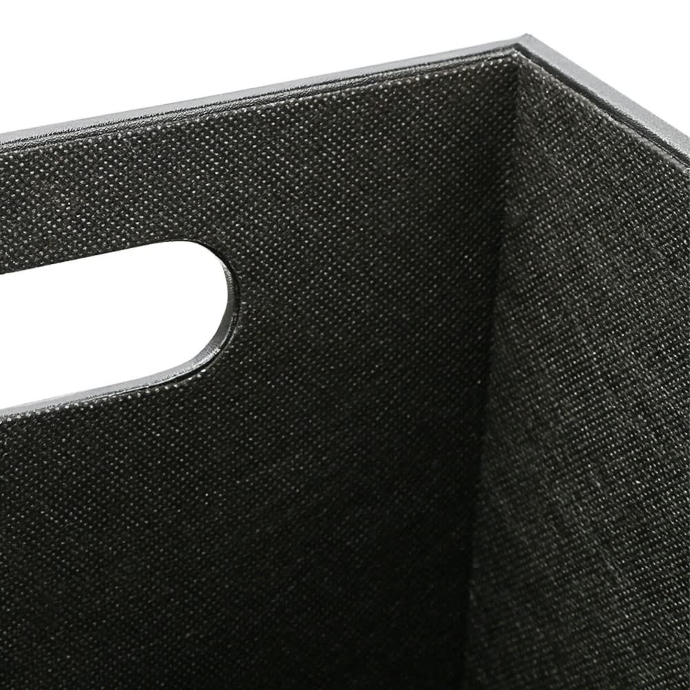 KINGFOM™ Klassisch Leder Papierkorb für Büro/Badezimmer/küche/Schlafzimmer (Platz-Schwarz)