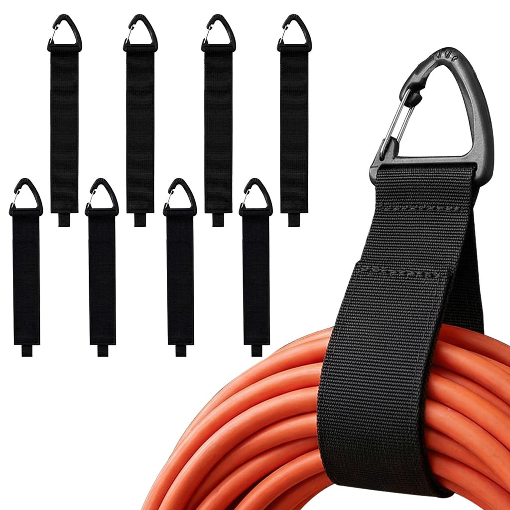 Verlängerungskabel-Organizer, Kabel Organizer mit Haken, Klettbänder mit Dreieckschnalle Für Garage, Werkstatt & Haushalt (4 mittel und 4 groß)