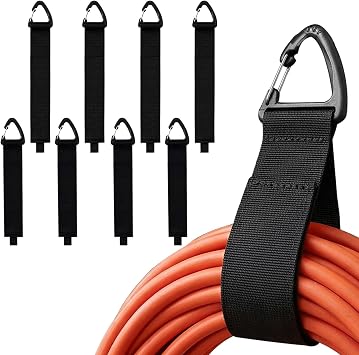 Verlängerungskabel-Organizer, Kabel Organizer mit Haken, Klettbänder mit Dreieckschnalle Für Garage, Werkstatt & Haushalt (4 mittel und 4 groß)