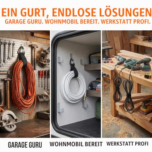 Verlängerungskabel-Organizer, Kabel Organizer mit Haken, Klettbänder mit Dreieckschnalle Für Garage, Werkstatt & Haushalt (4 mittel und 4 groß)